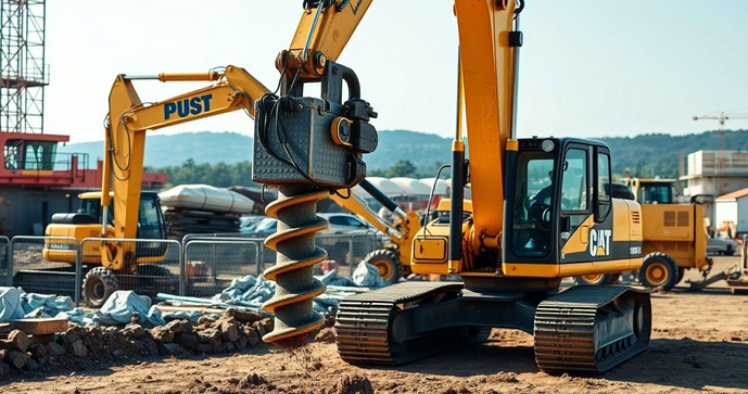 Martelo vibrat&oacute;rio para escavadeira: efici&ecirc;ncia e poder